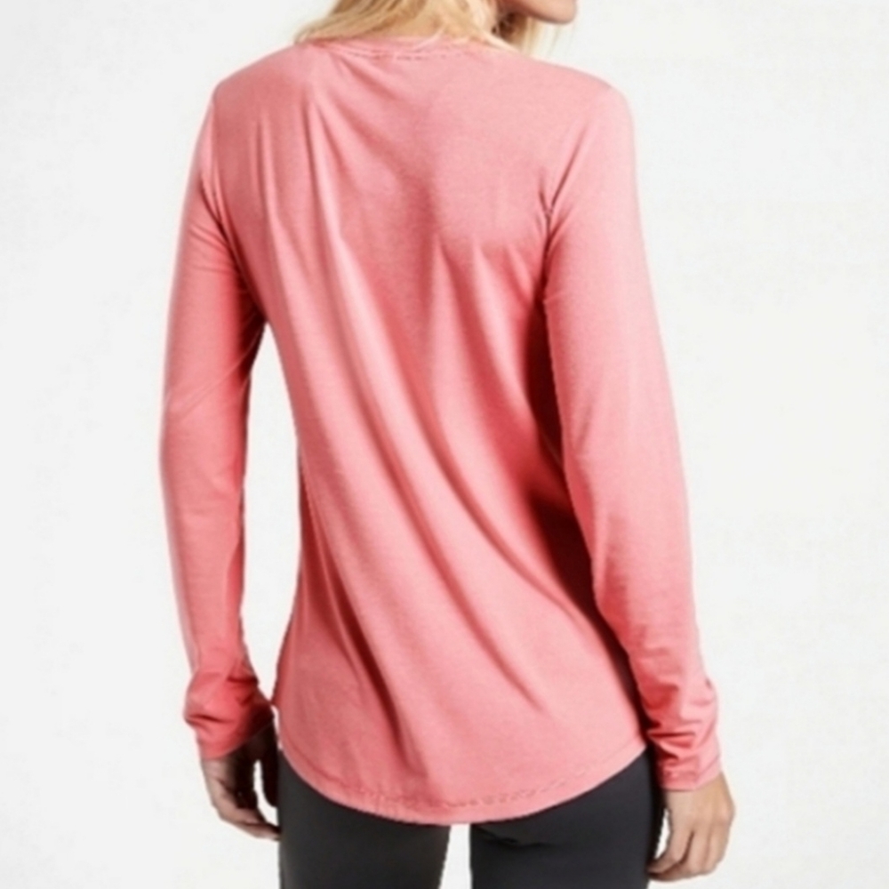 Athleta Essential Modal Blend V Neck Basic Pink T… - image 5